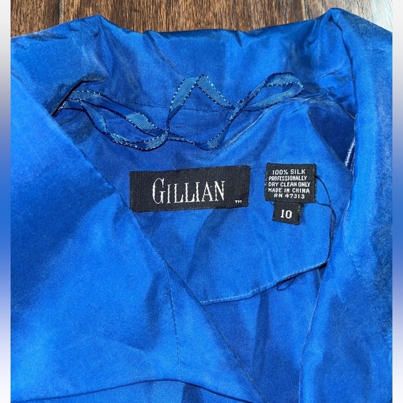 Vintage Gillian Silk Blue Dress - Picture 3 of 7